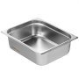 VEVOR 8-pack hotelpannen, 1/2 formaat anti-stempel stoompan met deksel, 0,8 mm dikke roestvrijstalen stoompan, 4-inch diepe commerciële tafelstoompan, pan voor het bewaren van cateringvoedsel, voor industrie en wetenschap