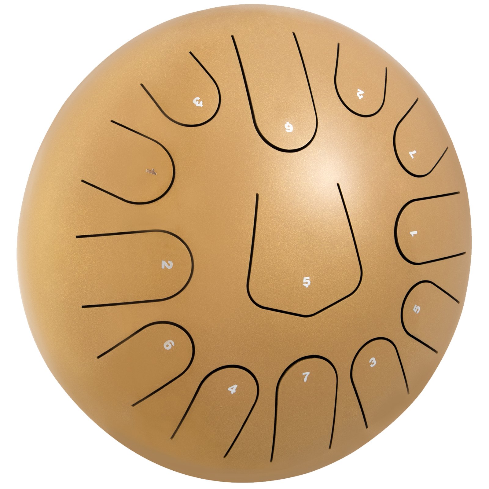 12'' 13 Notes Steel Tongue Drum Handpan Drum Golden Steel-titanium Alloy Mallets Music Book
