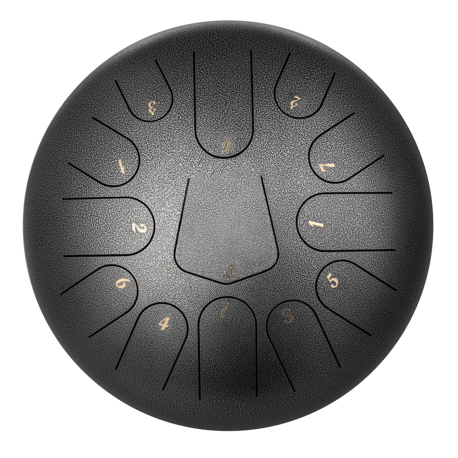 VEVOR Staal Tong Drum 13 Noten, Stalen Tong Trommel  Gun kleur 12", Hand staal tong drums met Drumstokken, Etherische Trommel voor Yoga, Zazen, Meditatie, Muziektherapeuten, Religieuze Activiteiten.