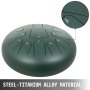 Steel Drum 13 Notes Percussion Instrument 12 Inches Tongue Drum, Steel Tongue Drum, Steel Drums Instruments With Bag, Book, Mallets, Mallet Bracket, Hang Pan Drum Instrument, Mineral Green