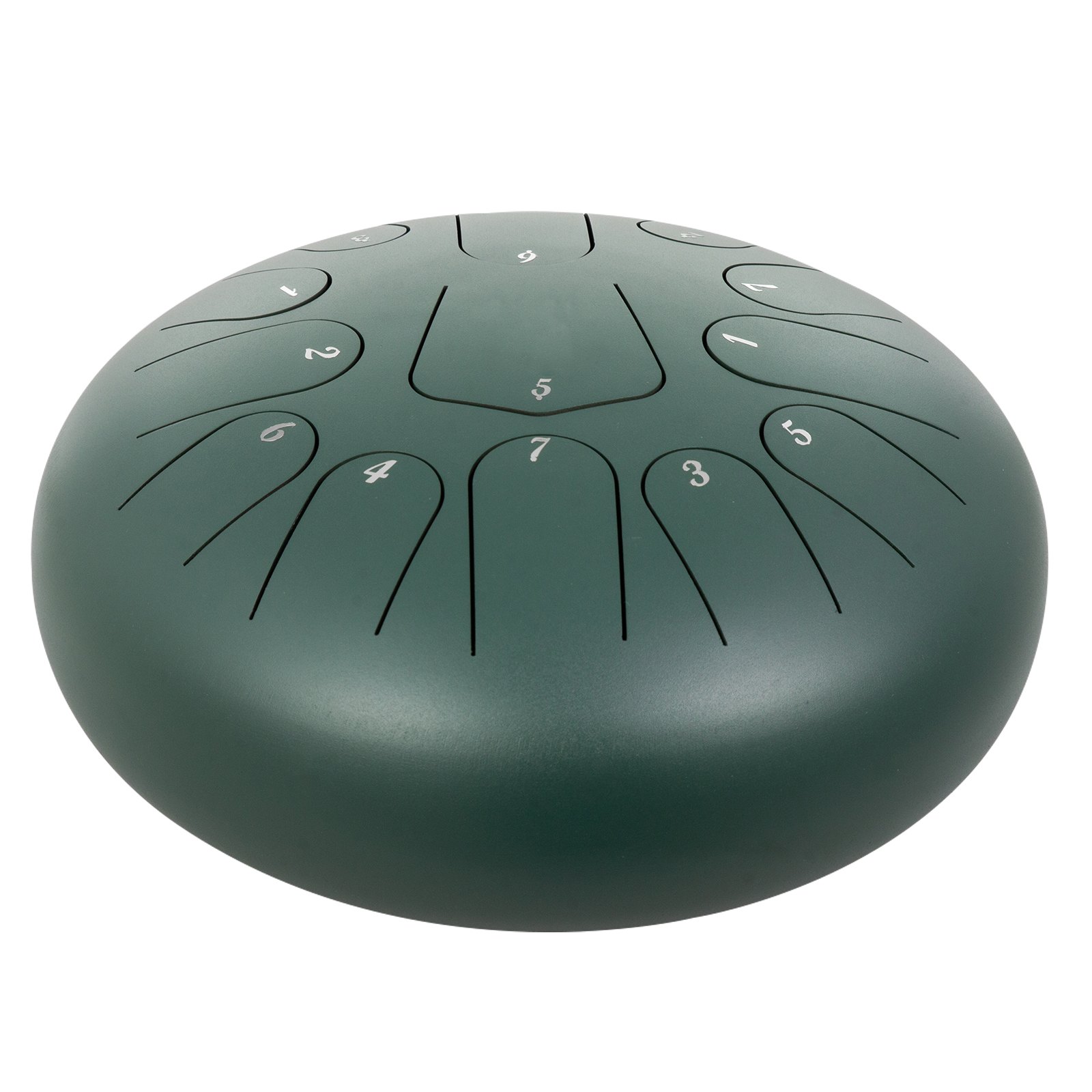12'' 13 Notes Steel Tongue Drum Pan Drum Handpan Green 12 Inch Percussion Padded Travel Bag Mallet Bracket