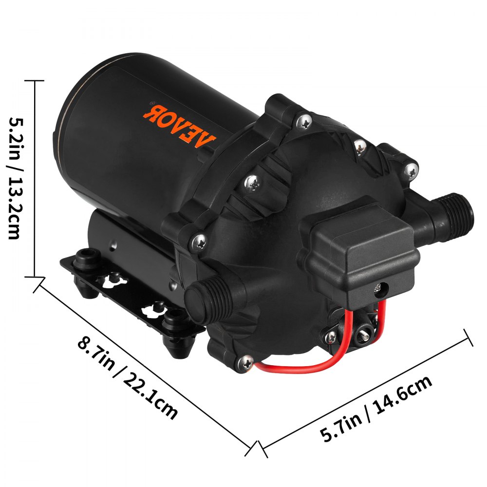 VEVOR 12V dekwaspomp druk waterpomp sproeipomp membraanpomp 70PSI