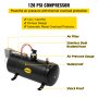 VEVOR 4 Trumpet Train Air Horn Kit 12V Air Compressor 150PSI Air Horn Kit 4 Horns Air Horn Compressor Tank Capacity 3 Liters Super Loud For Truck Car Boat(4 Trumpet)