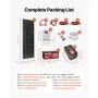 VEVOR 400W Complete Zonne-energiesysteem Kit, Off-grid zonne-energiesysteem inclusief 4 x 100W monokristallijne zonnepanelen, 12,8V 200Ah LiFePO4-accu, 40A MPPT-laadregelaar en 12V 2000W omvormer, Off-grid fotovoltaïsch systeem voor thuis