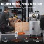 VEVOR luchtcompressor 49L fluistercompressor 2PK luchtpomp olievrije 8bar compressor eenfasig geluidsniveau ≤63dB Ideaal voor het oppompen van banden, autoreparaties, schilderen, houtwerk