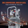VEVOR luchtcompressor 49L fluistercompressor 2PK luchtpomp olievrije 8bar compressor eenfasig geluidsniveau ≤63dB Ideaal voor het oppompen van banden, autoreparaties, schilderen, houtwerk