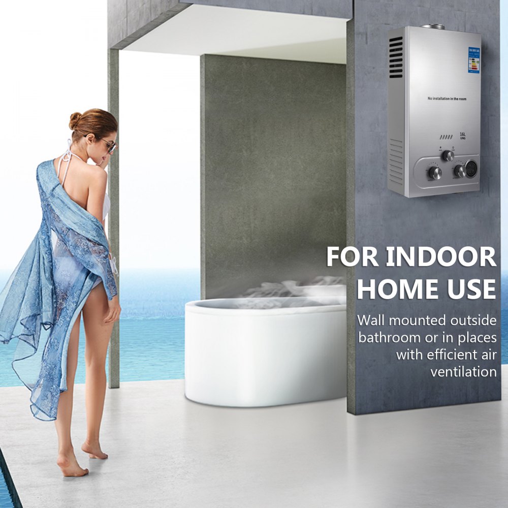 16L Aardgasboiler 4,3 GPM Tankloze doorstroomverwarmer