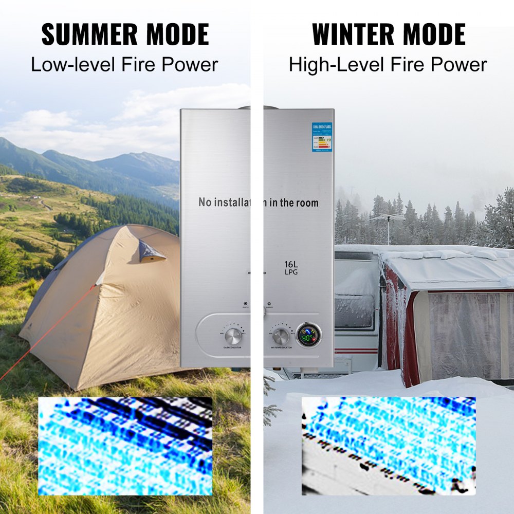 16L LPG-waterverwarmer 4.3 GPM tankloze doorstroomverwarmer