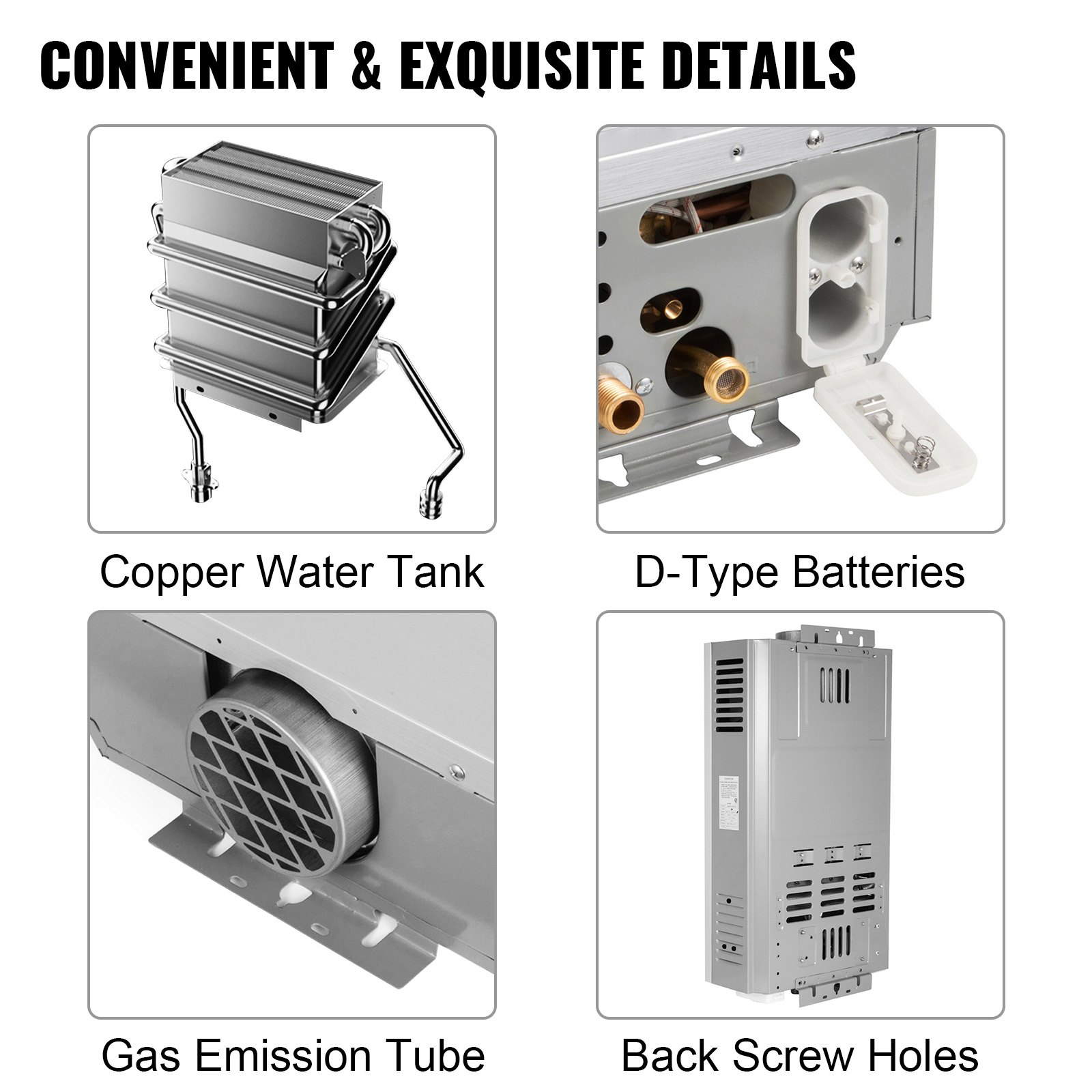 16L LPG-waterverwarmer 4.3 GPM tankloze doorstroomverwarmer