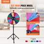 VEVOR 18 inch Spinning Prize Wheel, 14 Slots Spinning Wheel with Height Adjustable Stand, Roulette Wheel with a Dry Erase, and a Storage Bag, Win Fortune Spin Games in Party Pub Trade Show Carnival