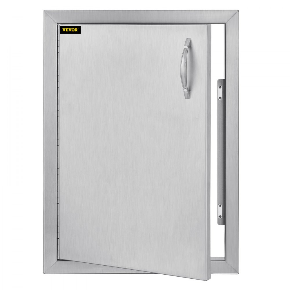 VEVOR BBQ doors 41x57cm cabinet doors fireplace door vertical with 1 inspection door cleaning door stainless steel for outdoor kitchen bathroom