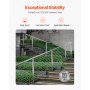 VEVOR Cable Railing Post, 42x2x2 Inch Stair Railing Post, with Pre-Drilled 30° Angled Holes, Stainless Steel Cable Rail Post with Horizontal and Curved Bracket, 1-Pack, Silver, 1JZLGZXYS1062TLWC001V0