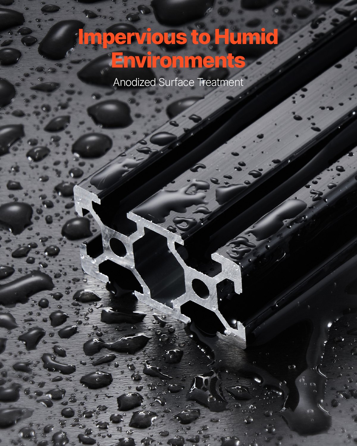 VEVOR 5-delige set van 1500 mm aluminium profielen met T-groeven, 2040 aluminium extrusieprofiel, geanodiseerde lineaire rail volgens Europese normen, sleufprofiel voor 3D-printers, CNC-machines, doe-het-zelfprojecten, lasergraveren, zwart