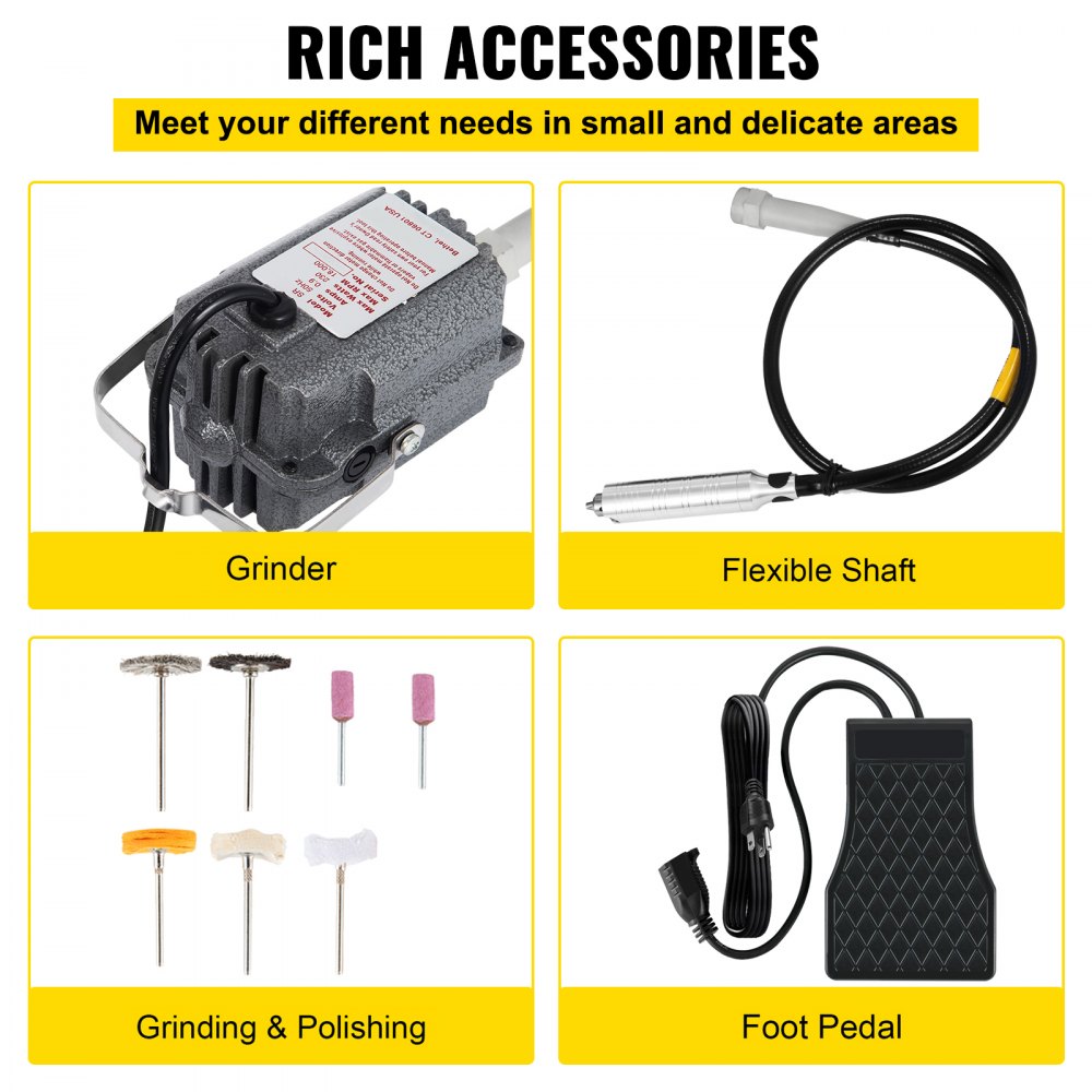 VEVOR S-R Hanging Flexshaft Mill 230W 4mm Engraving Flex Shaft Jewelry Design&Repair Tools Flex Shaft Jewelry