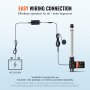 VEVOR lineaire actuatorkit, 250 mm hogesnelheidslineaire actuator met 25 mm/s 24V 220lbs/1000N lineaire actuator voor het optillen van tv/tafel/bank, IP44-classificatie - adaptervoeding inbegrepen