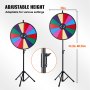VEVOR 24 inch Spinning Prize Wheel, 14 Slots Spinning Wheel with Height Adjustable Stand, Roulette Wheel with a Dry Erase, and a Storage Bag, Win Fortune Spin Games in Party Pub Trade Show Carnival