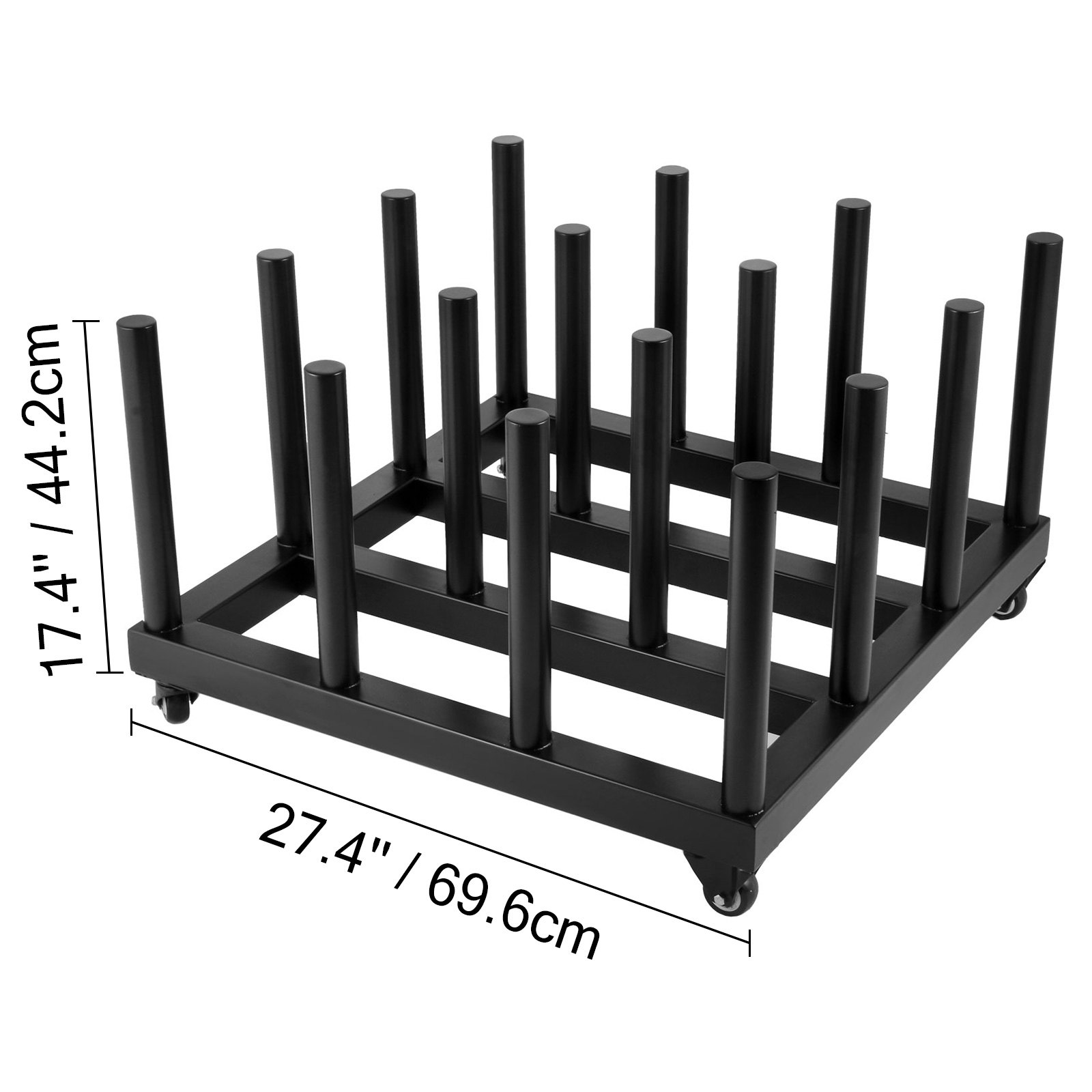 VEVOR Mediarolopslagrek 27,5" x 27,5" x 17,5" Rollende vinylwagen, capaciteit 16 rollen