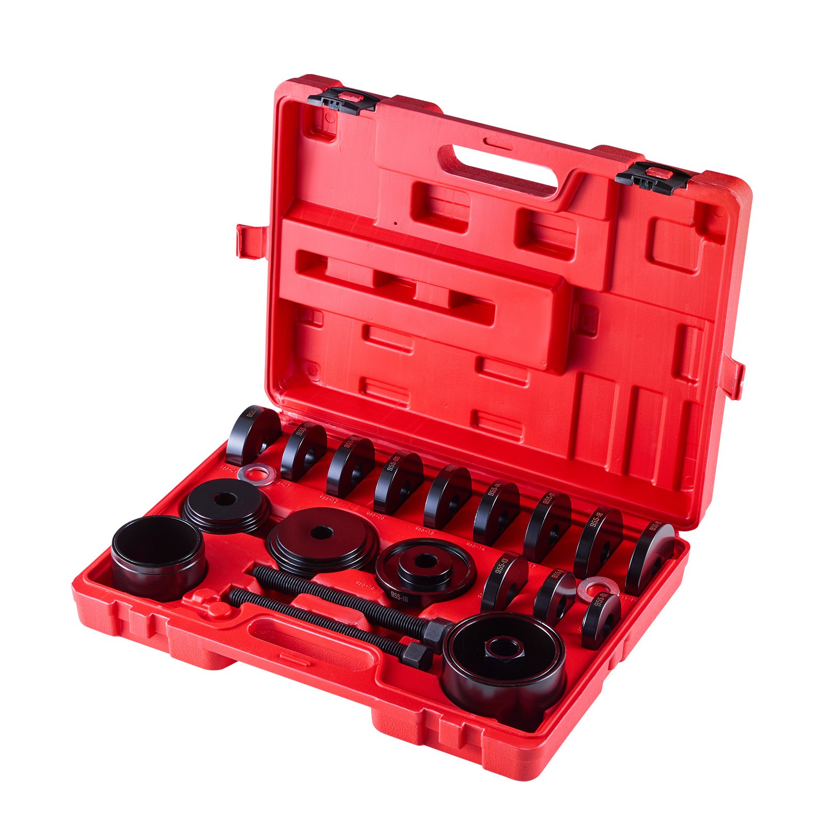 VEVOR lagerpersset 10+24-delig, 2-in-1 kogelgewrichtpers & wiellagertrekkerset, afdichtingsdriverset met 13 bussen, C-frame en hulzen, robuuste demontage- en installatieset met koffer