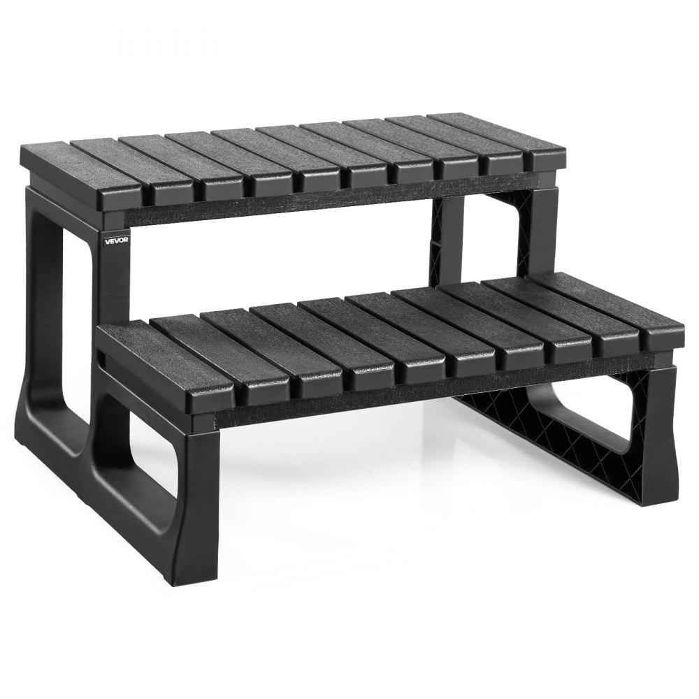 VEVOR Badkuiptrap Zwembadtrap 2-trede buitentrap, 599,44 mm brede PP-ladder voor bovengrondse/opblaasbare zwembaden met een draagvermogen van 145,15 kg, veelzijdig voor veranda's, patio's en campers