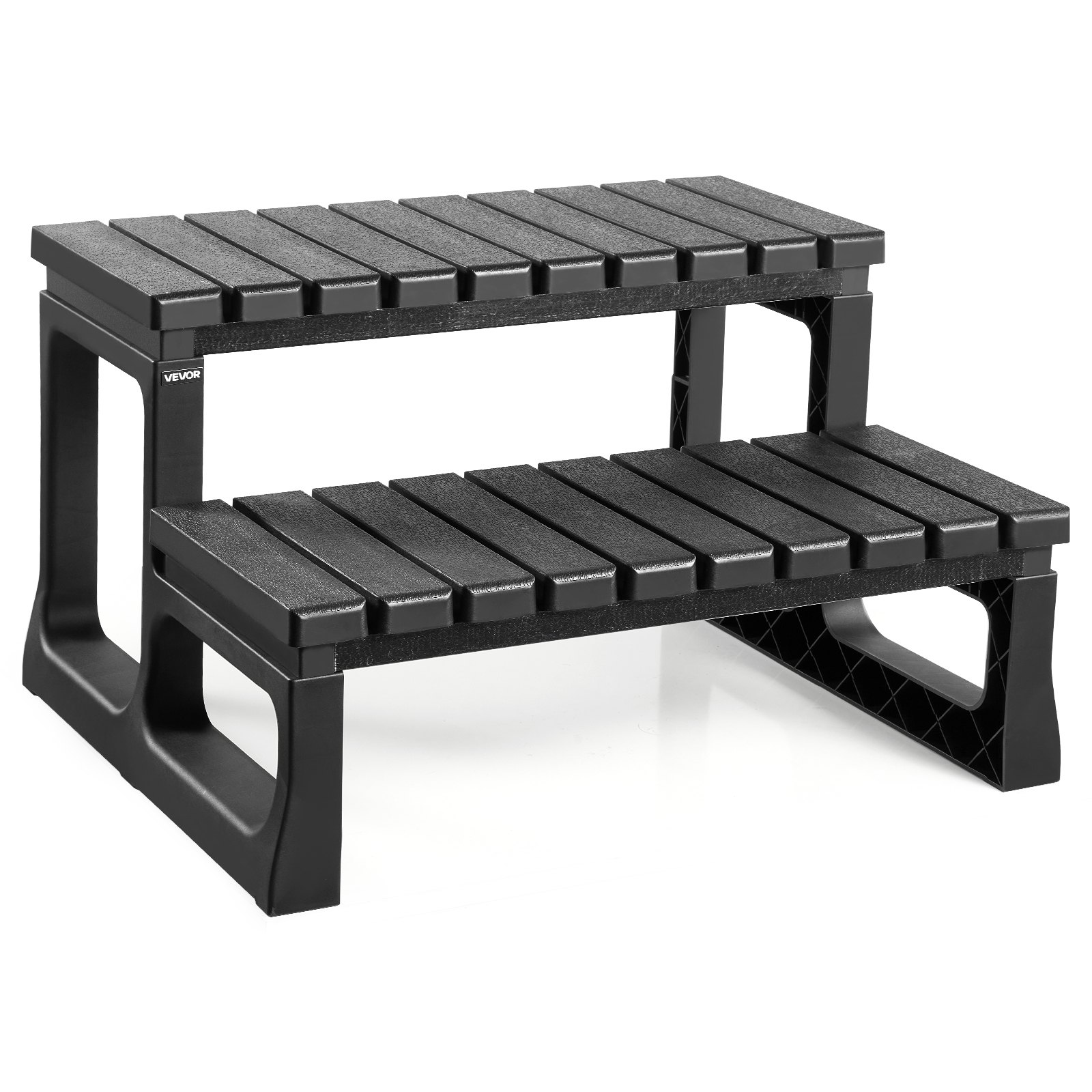 VEVOR Badkuiptrap Zwembadtrap 2-trede buitentrap, 599,44 mm brede PP-ladder voor bovengrondse/opblaasbare zwembaden met een draagvermogen van 145,15 kg, veelzijdig voor veranda's, patio's en campers