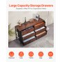 VEVOR 6 Drawer Dresser, Tall Chest Organizer Drawer Dresser, TV Stand with Storage, Closet Storage Drawers with Sturdy Steel Frame, Fabric Storage Tower for Bedroom, Hallway, Closet, Rustic Brown