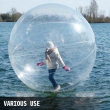 VEVOR 2 m Water Walking Ball Load Capacity 180 kg, Inflatable Bumper Ball Water Walking Ball 55.5 x 40 x 40 cm, Bumper Bubble Balls Walk On Water with Repair Kit Children Adults Toy Water Game