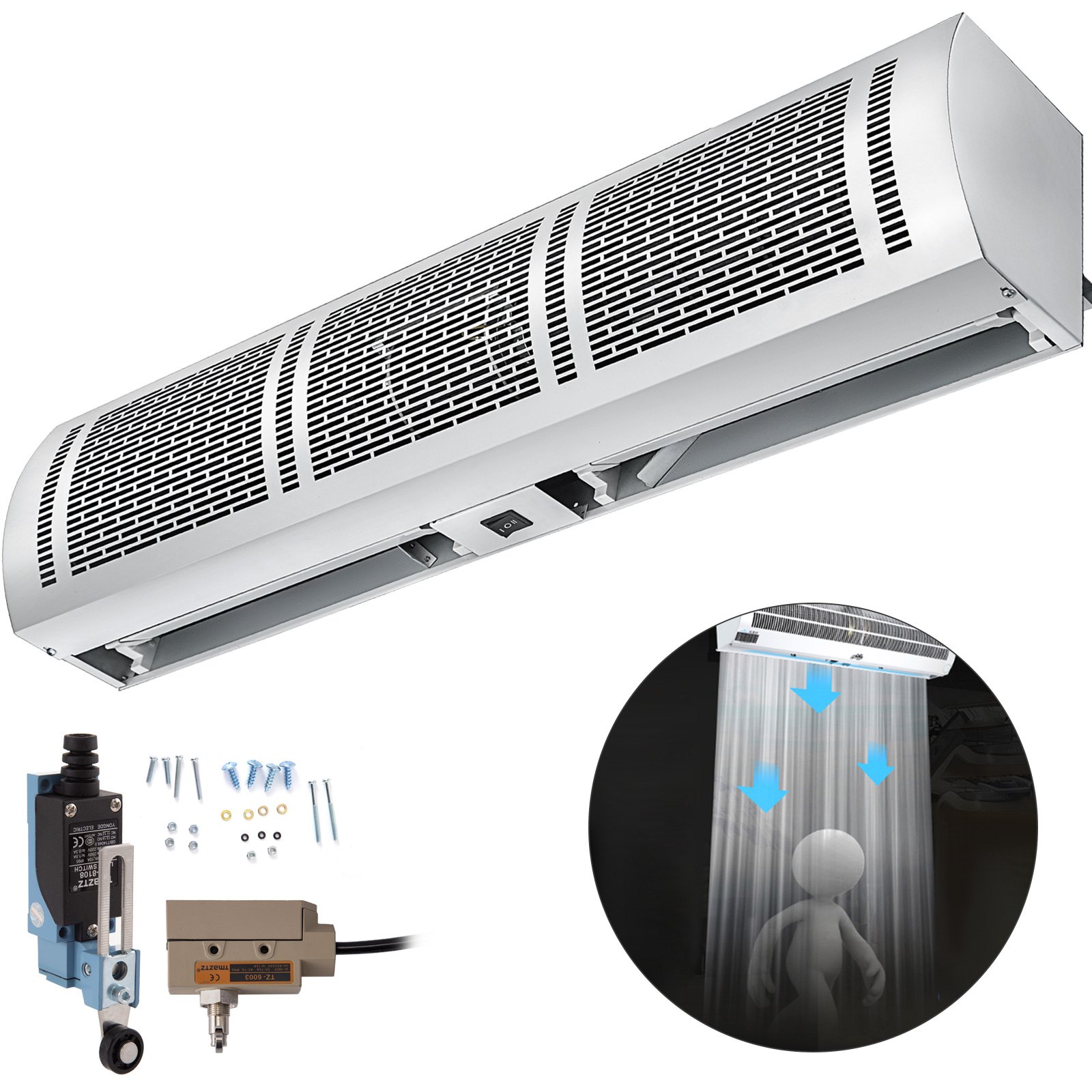 Commerciële Luchtgordijn Luchtgordijn Deur 120 cm Mute Luchtgordijn Afstandsbediening Gordijn Machine 2 Snelheden Voor Deuren Windows Etc.