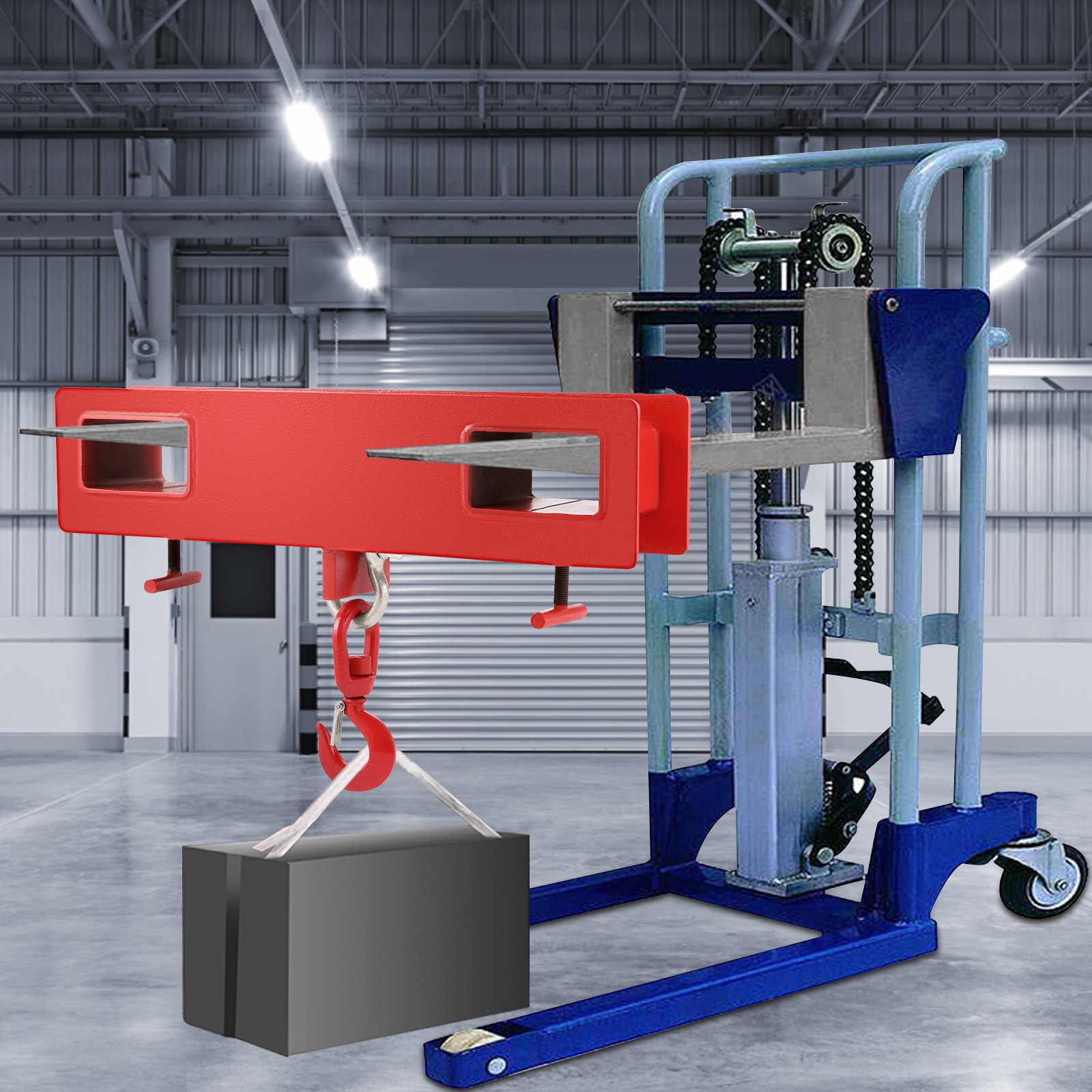 VEVOR 2-tons heftruckhaak, capaciteit 4000 lb/2000 kg, pallettruck, zwenkhaak, mobiele kraan, heftruckaccessoires