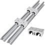 VEVOR Linear Rail Guide 2X SBR20-650mm Linear Slide Rail + 4 SBR20UU Block for Automated Machines and Equipments