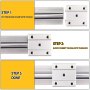 VEVOR Linear Rail Guide 2X SBR20-650mm Linear Slide Rail + 4 SBR20UU Block for Automated Machines and Equipments