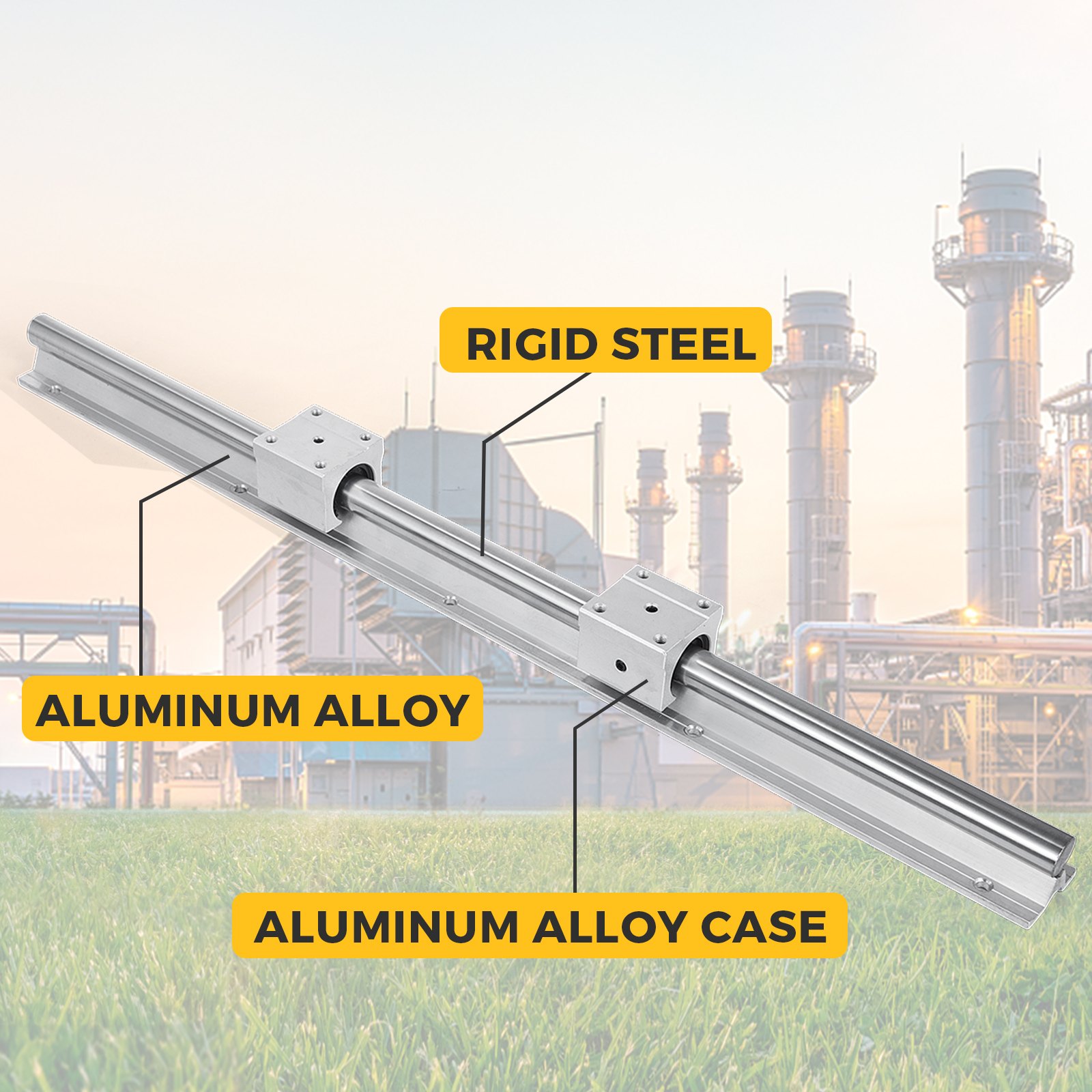 VEVOR Linear Rail Guide 2X SBR20-650mm Linear Slide Rail + 4 SBR20UU Block for Automated Machines and Equipments