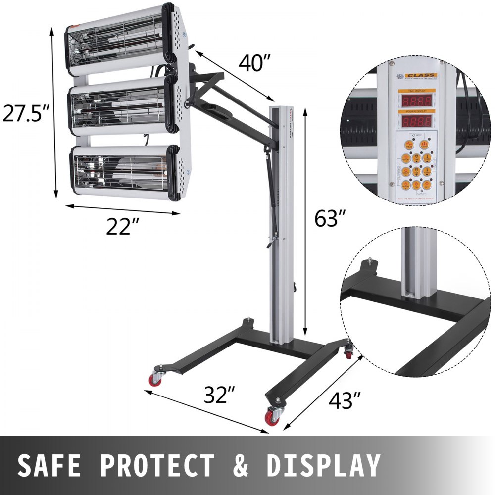 3000w 220v Spray Baking Booth Infrared Paint Curing Heater Lamp,3000w Time Display Paint Baking Booth Infrared Paint Lamp Heater Light,3000w Spray Baking Booth Infrared Ir Paint Curing Heating Lamp,30