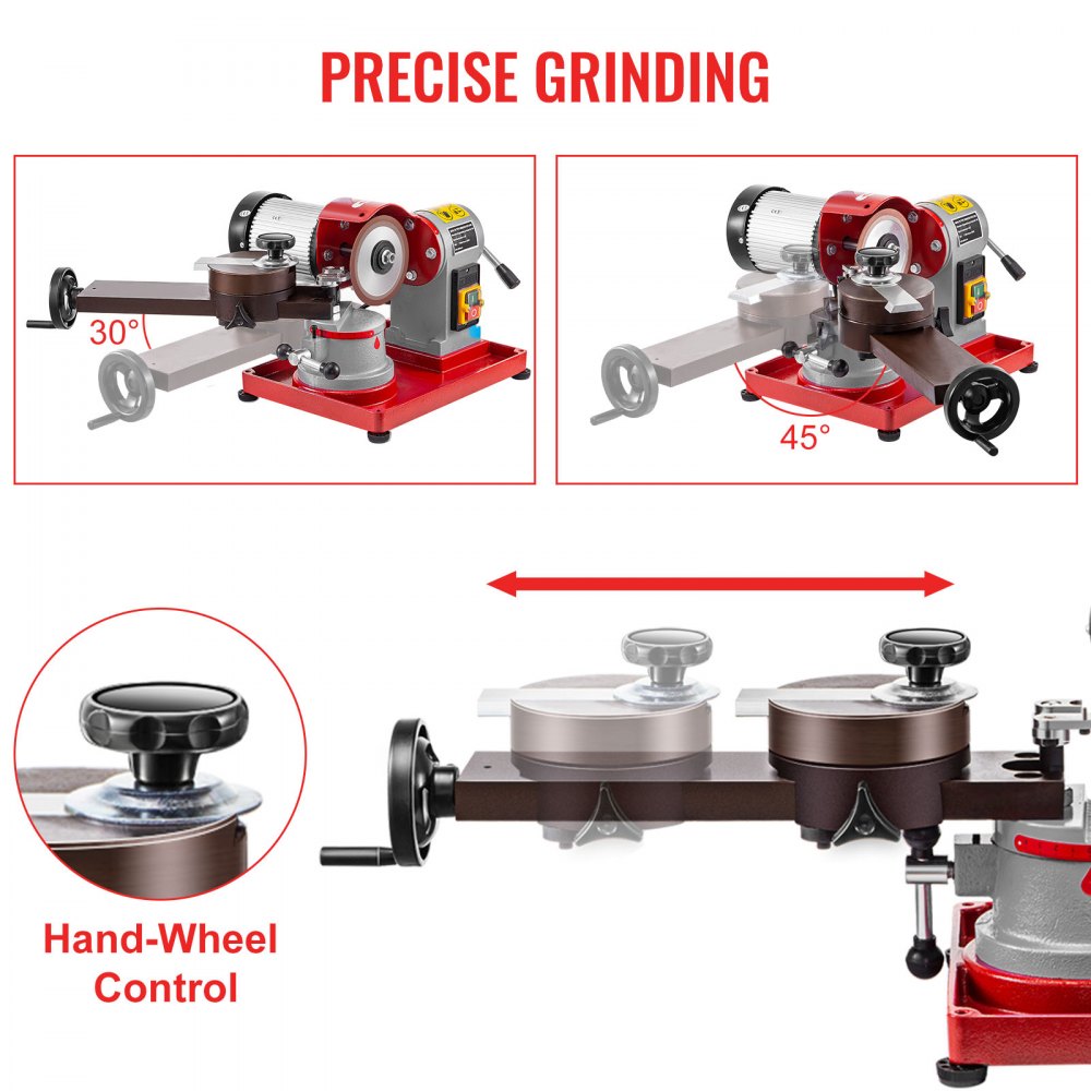 VEVOR 370W Circular Saw Blade Sharpener Rotary Angle Mill Grinding Sharpening Machine 125MM Saw Blade Sharpener Machine for Carbide Tipped Saw Blade