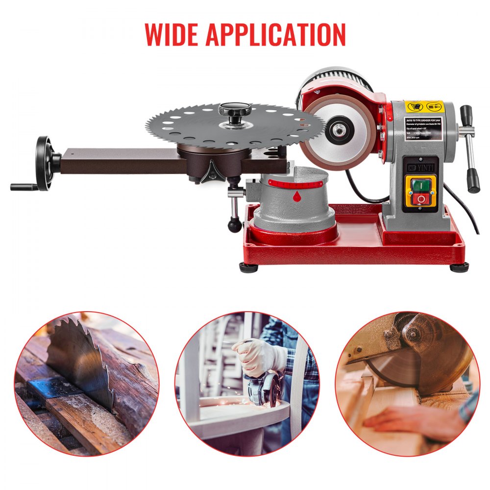 VEVOR 370W Circular Saw Blade Sharpener Rotary Angle Mill Grinding Sharpening Machine 125MM Saw Blade Sharpener Machine for Carbide Tipped Saw Blade