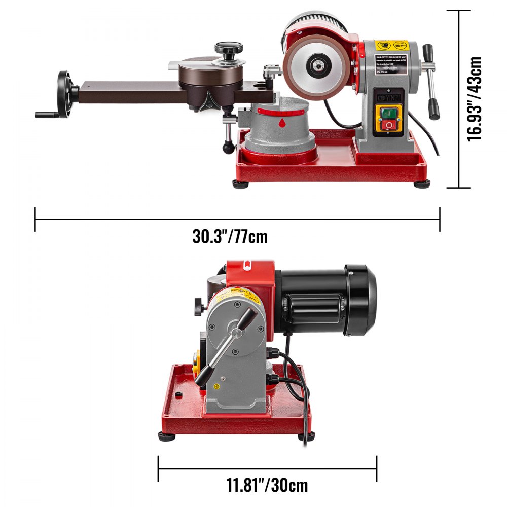 VEVOR 370W Circular Saw Blade Sharpener Rotary Angle Mill Grinding Sharpening Machine 125MM Saw Blade Sharpener Machine for Carbide Tipped Saw Blade