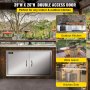 VEVOR BBQ-eilanddeur, 304 Roestvrij Staal Dubbelwandige BBQ-Deur, 99x66cm Toegangsdeur Barbecue, Verticale Buitenkeuken Eilanddeuren kastdeuren, Buitenkeukendeur voor Buitenkeukens en Barbecue-eiland