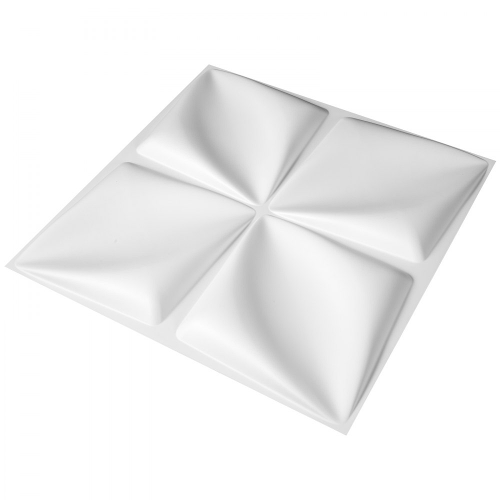 3D Wandpanelen 13ST Pack PVC Decoratief Wit 3D 50x50cm Tegels Bloemen