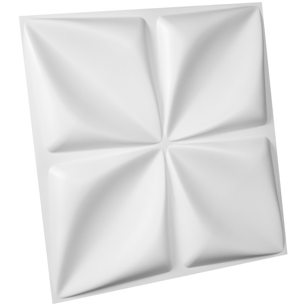 3D Wandpanelen 13ST Pack PVC Decoratief Wit 3D 50x50cm Tegels Bloemen