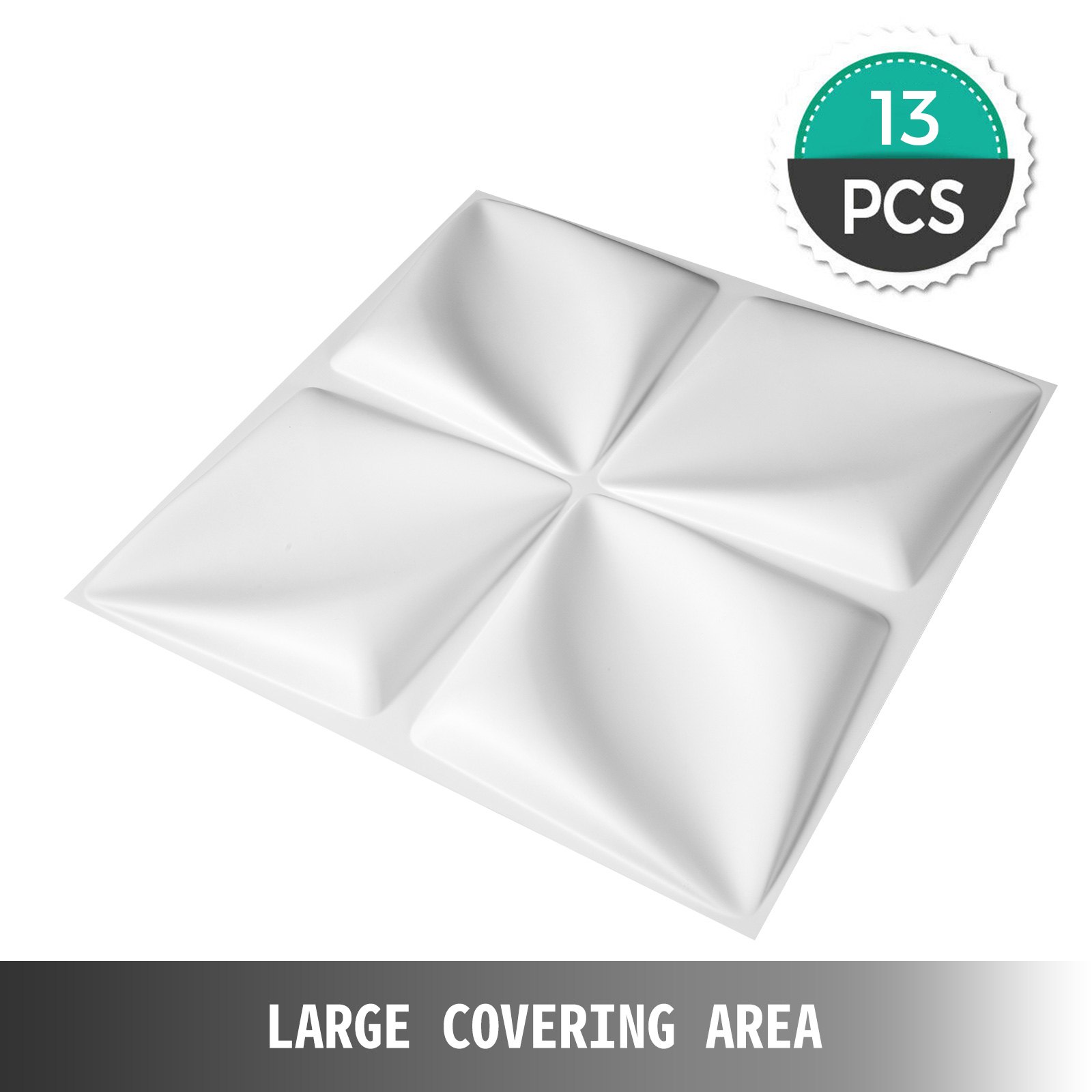 3D Wandpanelen 13ST Pack PVC Decoratief Wit 3D 50x50cm Tegels Bloemen