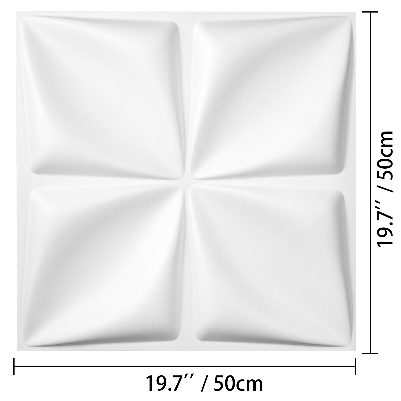 3D Wandpanelen 13ST Pack PVC Decoratief Wit 3D 50x50cm Tegels Bloemen