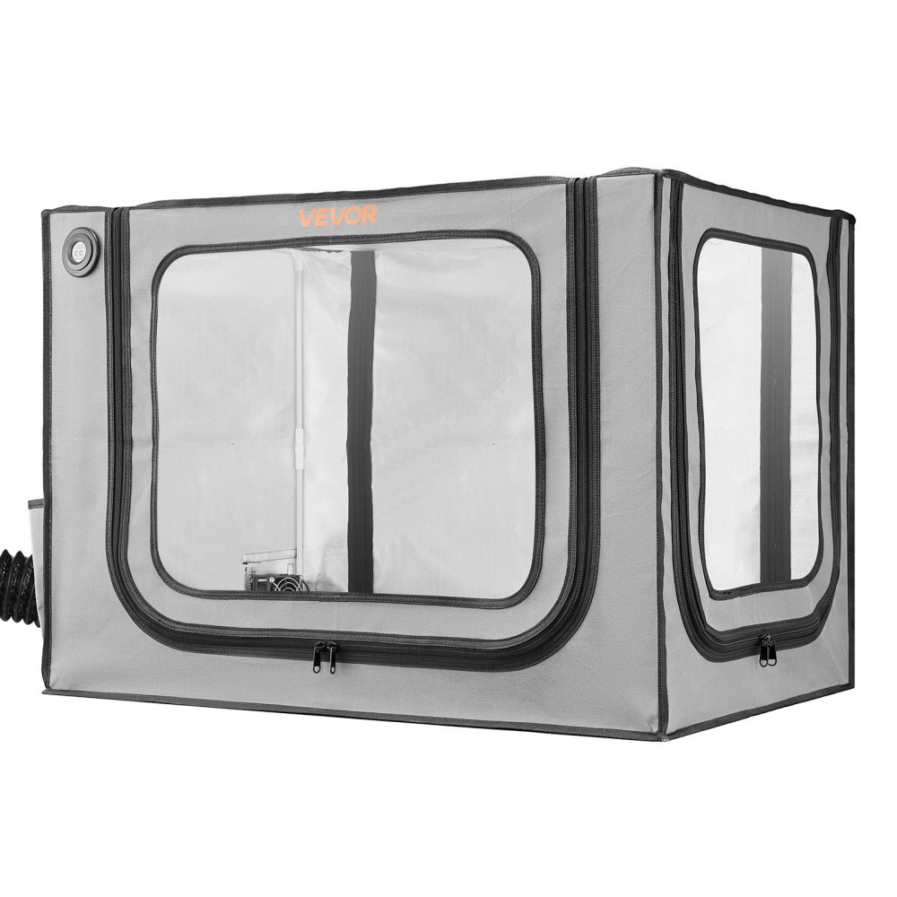 VEVOR 3D-printerbehuizing/printertent (80x58x58 cm), stof- en waterdichte beschermhoes met constante temperatuurregeling, LED-verlichting en ventilatie, compatibel met Bambu Lab A1 Combo grijs