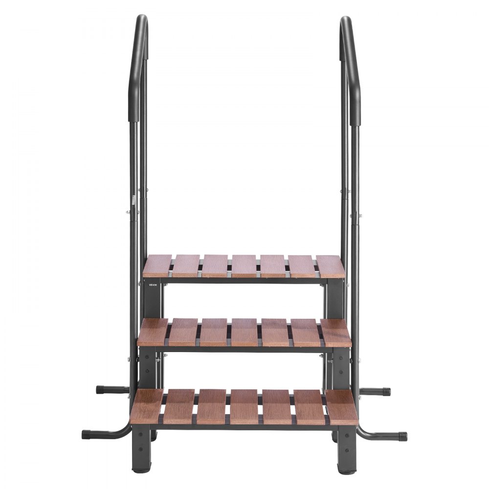 VEVOR Badkuipopstapje Zwembadopstapje 3-treden Camperopstapje, 640,08 mm breed Buitenopstapje voor bovengrondse/opblaasbare zwembaden met een draagvermogen van 249,48 kg, Veelzijdig te gebruiken voor veranda of terras