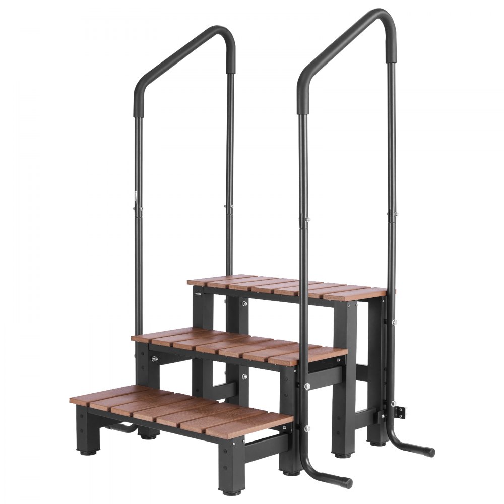 VEVOR Badkuipopstapje Zwembadopstapje 3-treden Camperopstapje, 640,08 mm breed Buitenopstapje voor bovengrondse/opblaasbare zwembaden met een draagvermogen van 249,48 kg, Veelzijdig te gebruiken voor veranda of terras