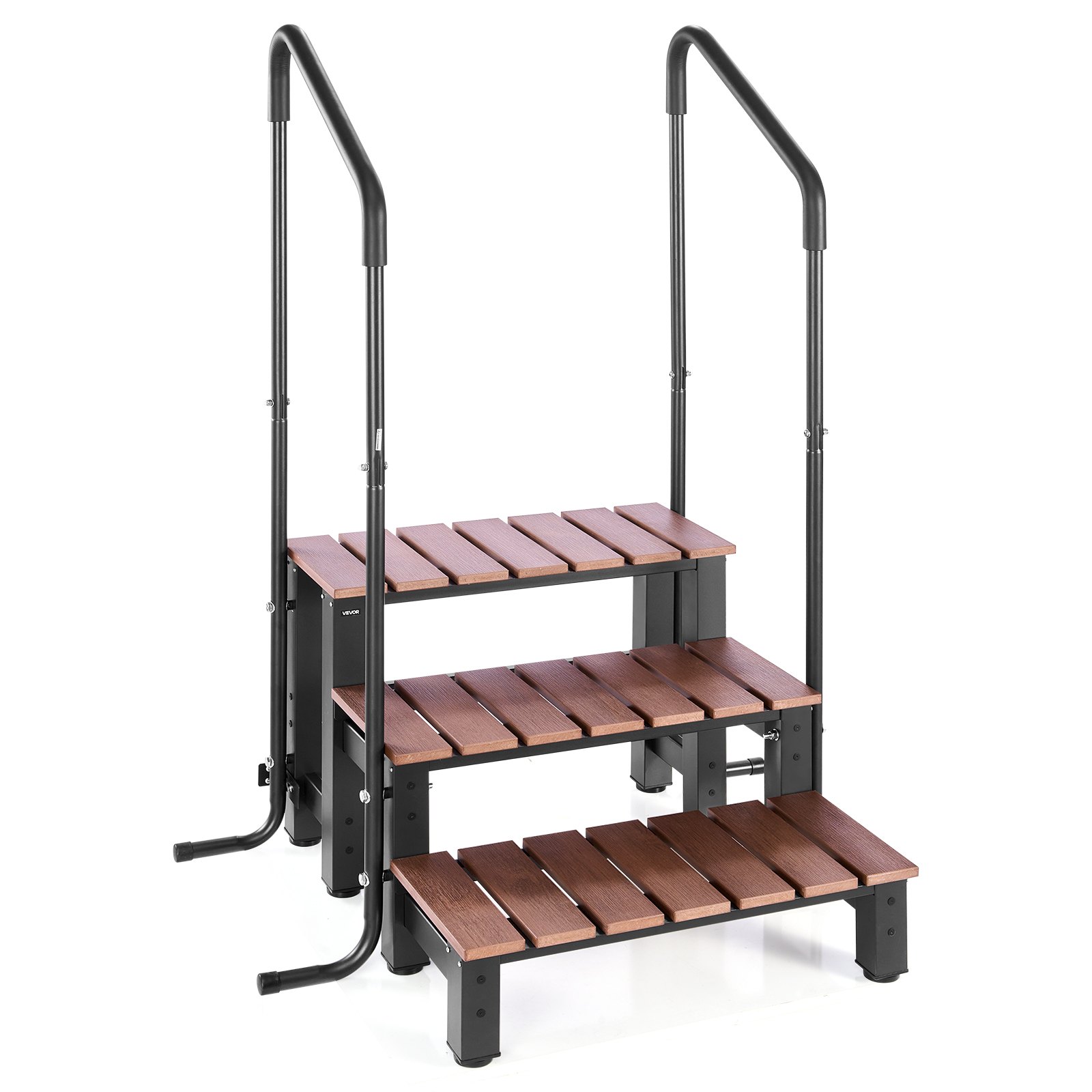 VEVOR Badkuipopstapje Zwembadopstapje 3-treden Camperopstapje, 640,08 mm breed Buitenopstapje voor bovengrondse/opblaasbare zwembaden met een draagvermogen van 249,48 kg, Veelzijdig te gebruiken voor veranda of terras