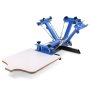 4 Color 1 Station Silk Screen Printing Press Printer With Adjustable Stand Flash Dryer