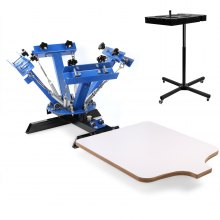 4 Color 1 Station Silk Screen Printing Press Printer With Adjustable Stand Flash Dryer