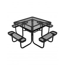 VEVOR Picknicktafel Weerbestendig Terras Eetmeubelen Stalen Tafel Kamperen Vierkant