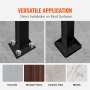 VEVOR 4-step handrail installation on concrete, wooden floors, ceramic tiles, and marble.