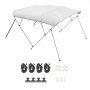 VEVOR Bimini Top Bootkap Zonnescherm (4 Bogen) Gemaakt van 600D Polyester met Aluminiumlegering Frame, Waterdichte Zonnescherm Bootluifel met Opbergtas, 185-198 cm (B) Lichtgrijs
