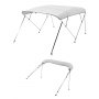 VEVOR Bimini Top Bootkap Zonnescherm (4 Bogen) Gemaakt van 600D Polyester met Aluminiumlegering Frame, Waterdichte Zonnescherm Bootluifel met Opbergtas, 201-213 cm (B) Lichtgrijs